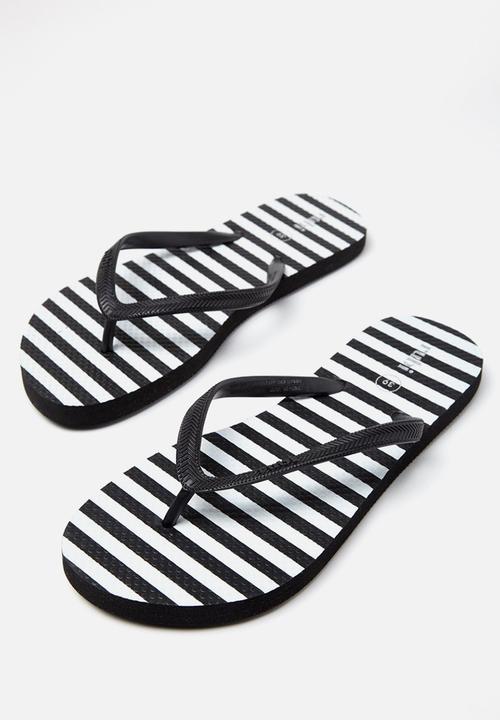 Cotton On - Rubi thong - black & white stripe