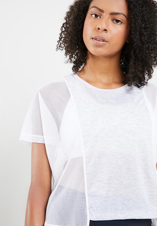 Cotton On - Mesh cropped T-shirt -  grey & white