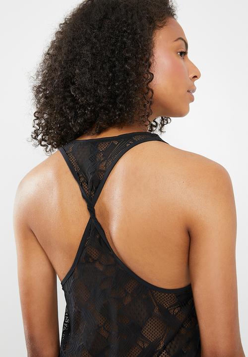 Cotton On - Leisure lace tank top - black