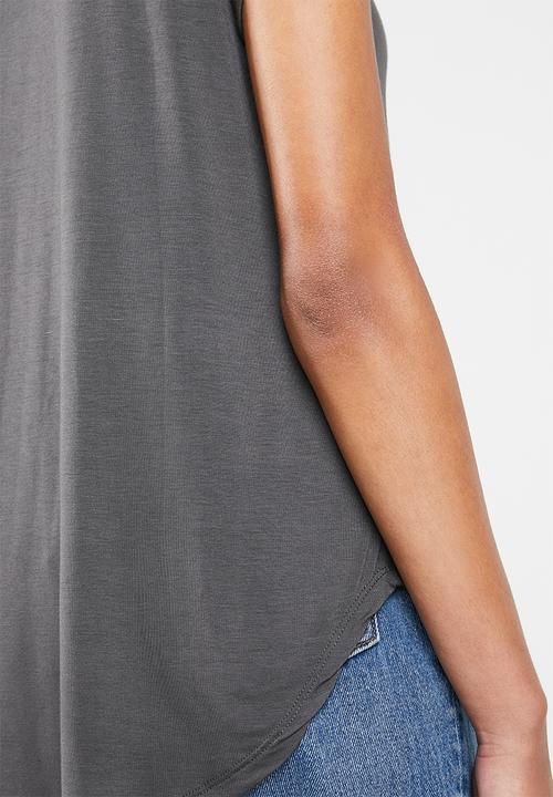 Cotton On - Karly short sleeve V-neck top - grey