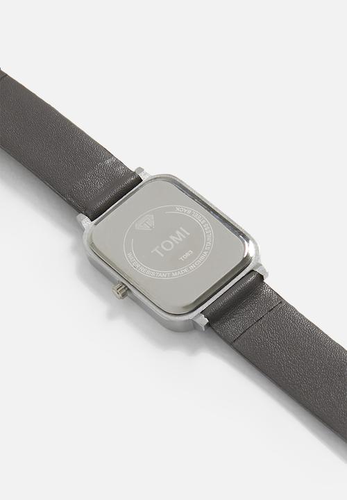 TOMI - Square up time watch - black