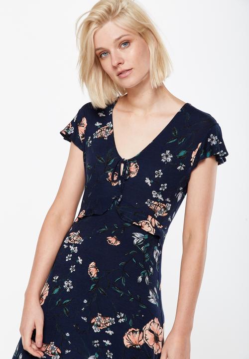 Cotton On - Rhianna short sleeve frill dress - indigo