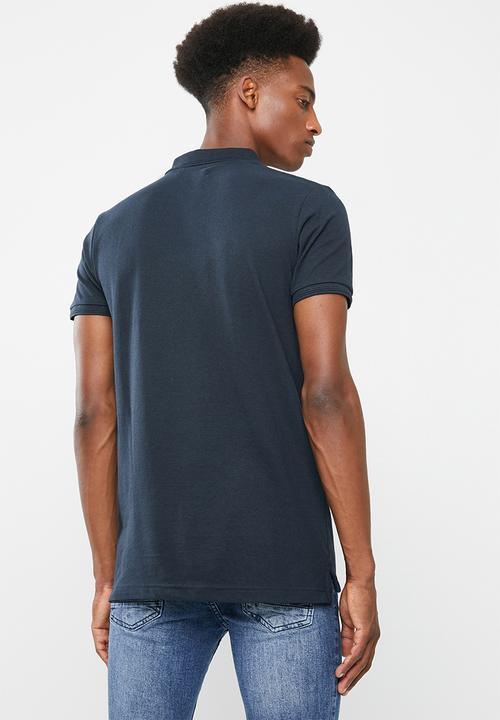 Brave Soul - Rustler short sleeve polo - navy