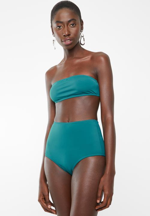 aqua high waisted bikini bottoms