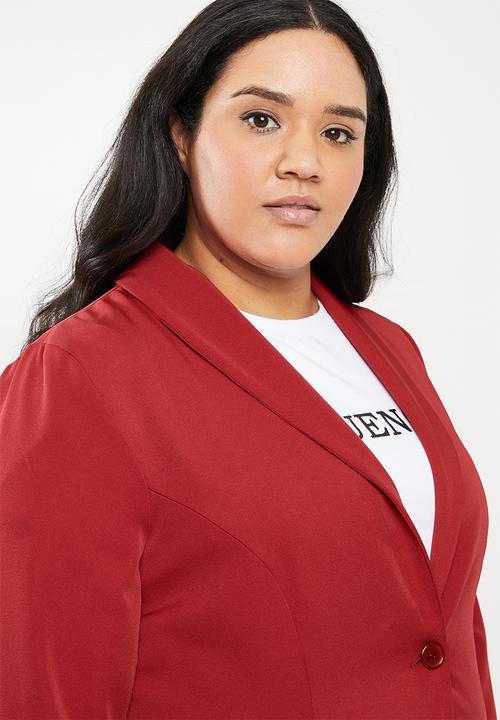 STYLE REPUBLIC PLUS - Tie detail blazer - red