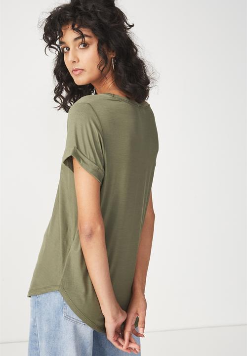 Cotton On - Karly short sleeve top - khaki