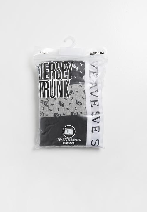 Brave Soul - 3 Pack hipster boxers - grey & black
