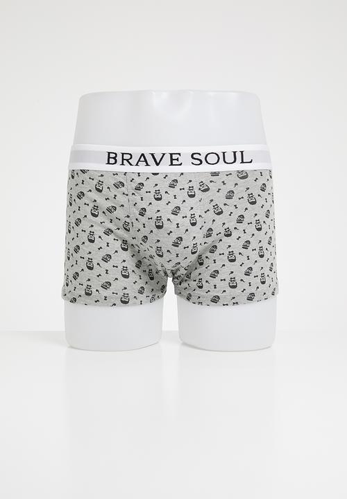Brave Soul - 3 Pack hipster boxers - grey & black