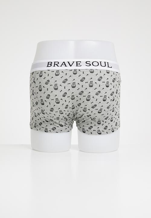 Brave Soul - 3 Pack hipster boxers - grey & black