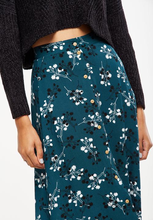 Cotton On - Woven ryder midi skirt - green