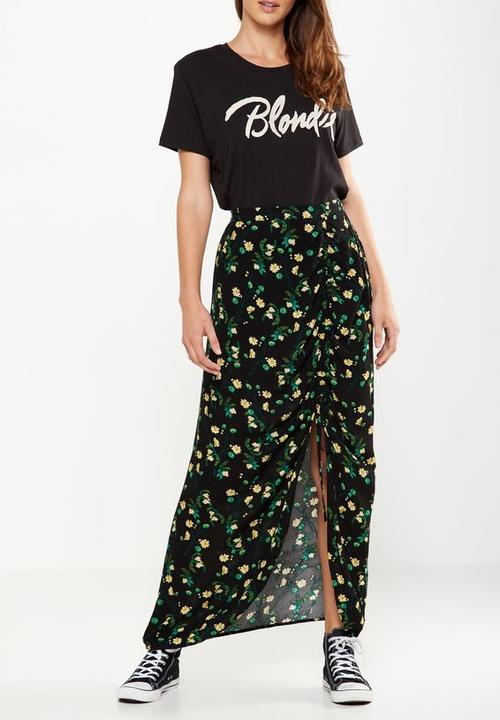 cotton on black maxi skirt