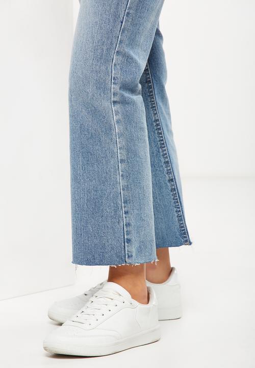 Cotton On - High rise kick flare crop stretch jeans - light blue