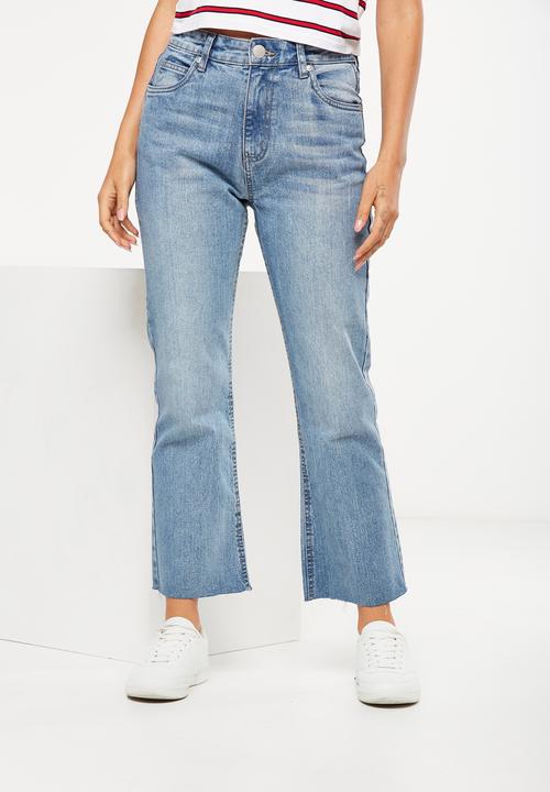 Cotton On - High rise kick flare crop stretch jeans - light blue