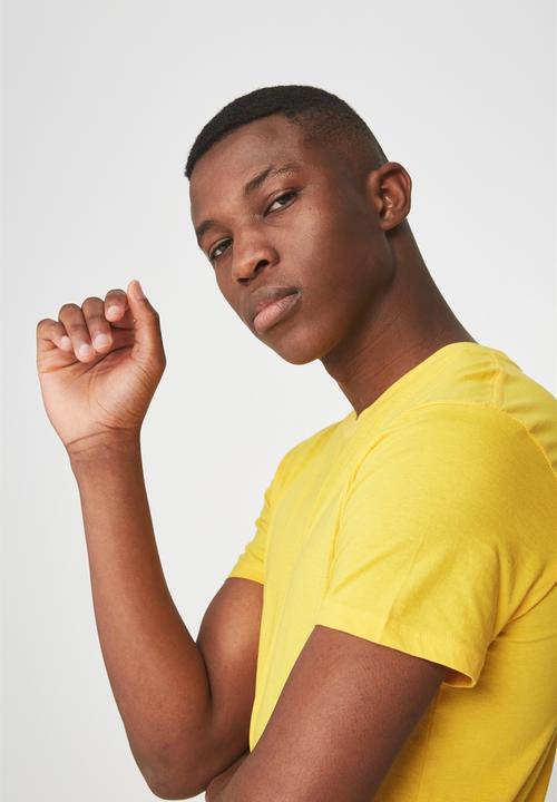 Cotton On - Essential longline curved hem tee - yellow