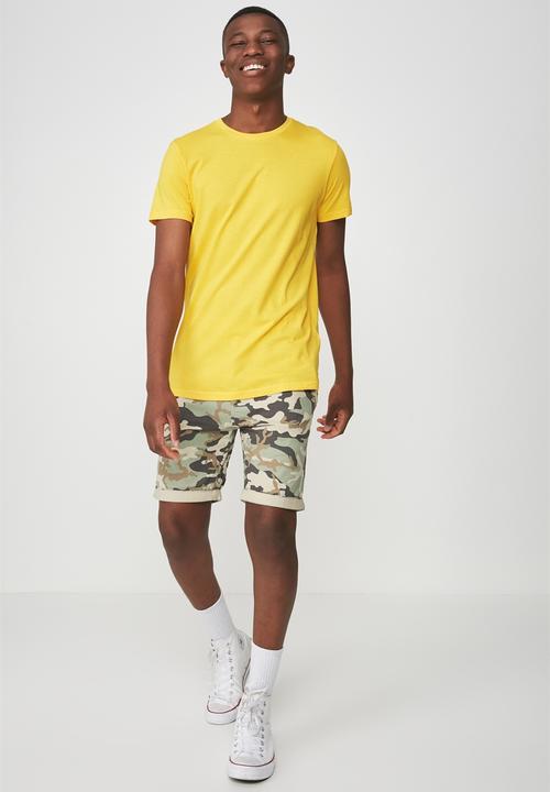 Cotton On - Essential longline curved hem tee - yellow