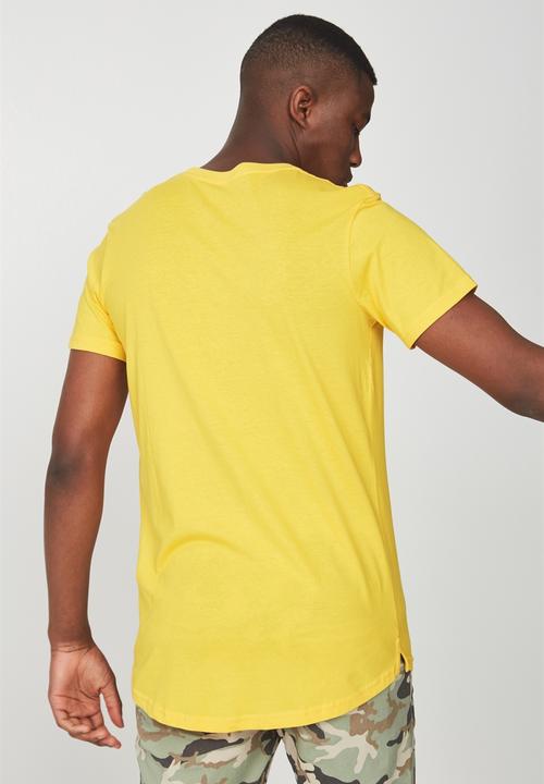 Cotton On - Essential longline curved hem tee - yellow