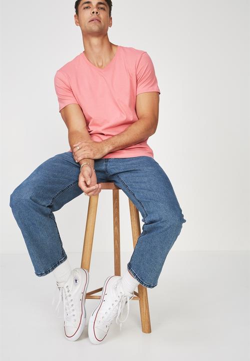 Cotton On - Essential v-neck short sleeve tee - pink
