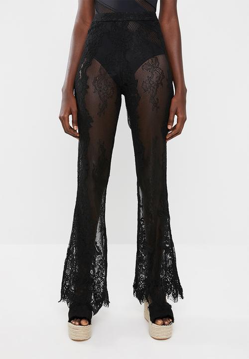 black lace beach trousers