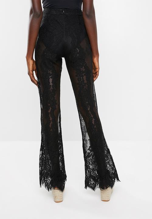 Missguided - Eyelash lace beach trouser - black