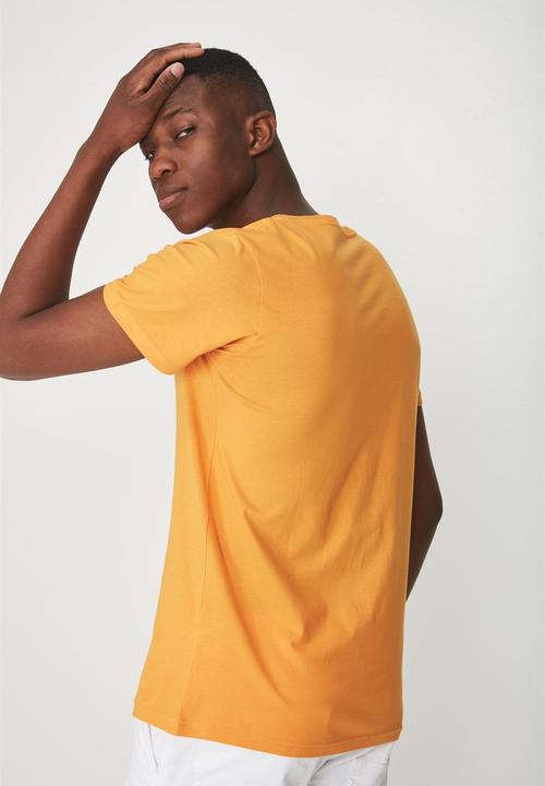 Cotton On - Essential v-neck short sleeve tee -  orange