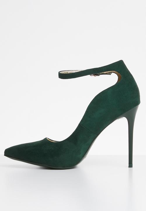 Plum - Ankle strap heels dark - green