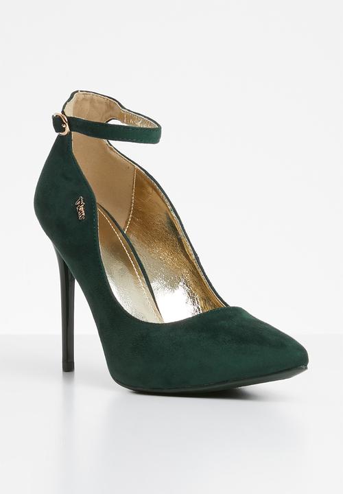 Plum - Ankle strap heels dark - green