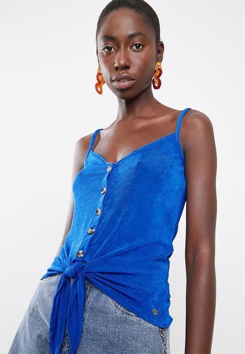 SISSY BOY - Volume up cami with tie - blue 