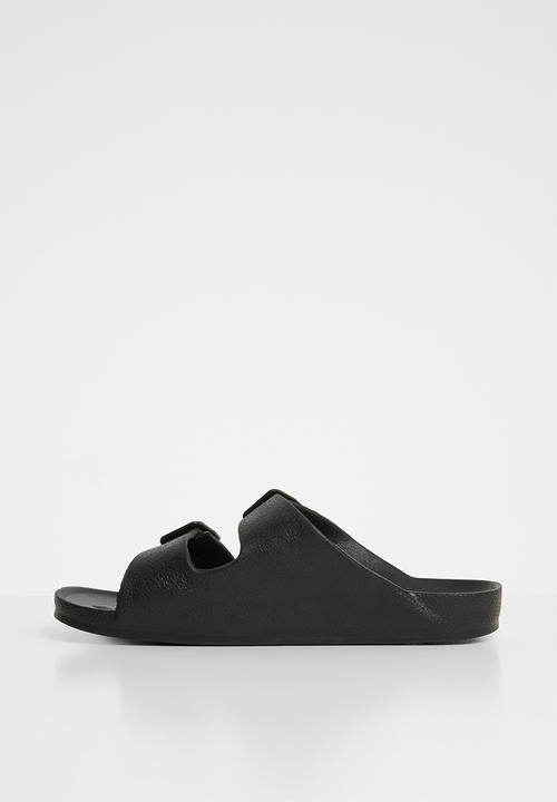 Cotton On - Twin strap slide - black