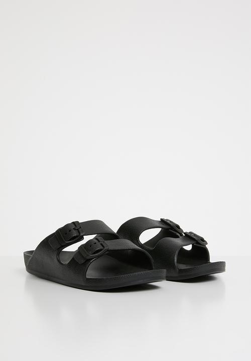 Cotton On - Twin strap slide - black