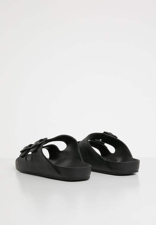 Cotton On - Twin strap slide - black