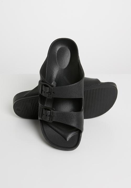 Cotton On - Twin strap slide - black