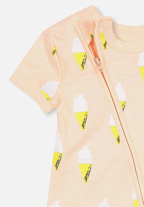 Cotton On - Mini zip through romper - peach