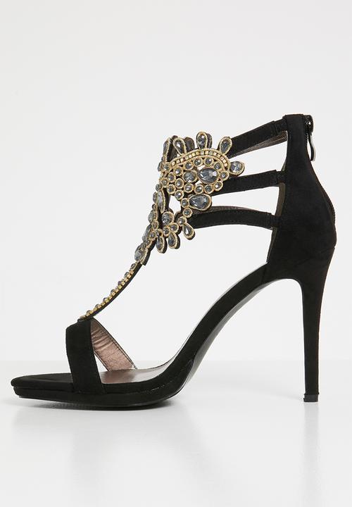 Plum - Embellished heels - black