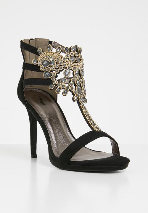 Plum - Embellished heels - black