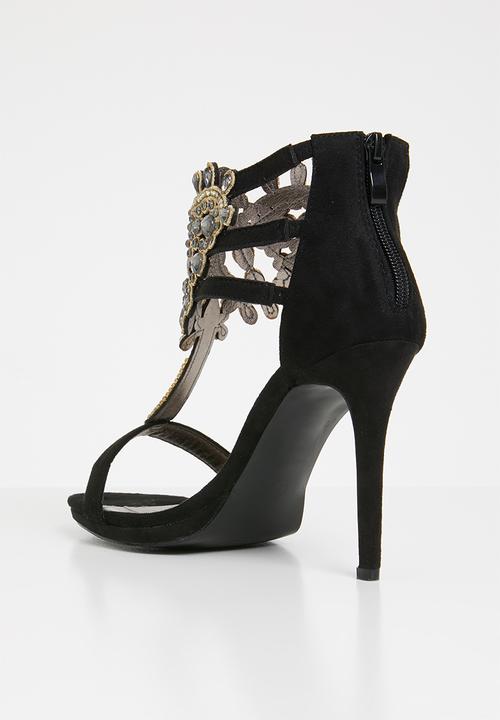 Plum - Embellished heels - black