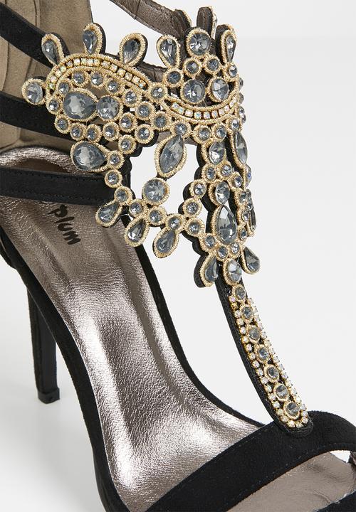 Plum - Embellished heels - black