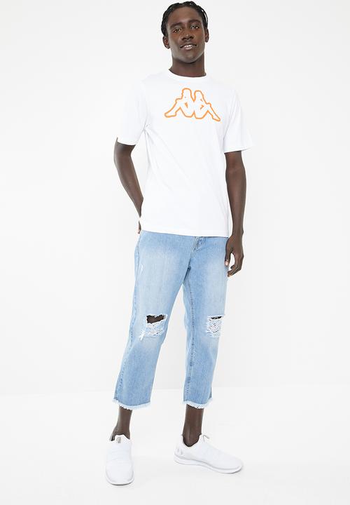 KAPPA - Logo cromen tee - white & orange 