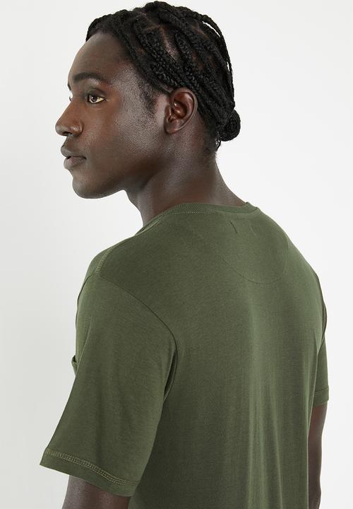 Brave Soul - Arkham plain chest pocket tee - khaki 