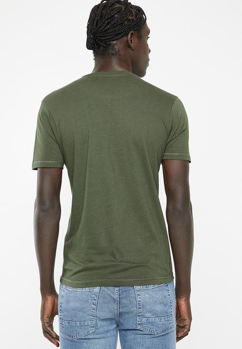 Brave Soul - Arkham plain chest pocket tee - khaki 