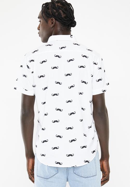 Brave Soul - Tash short sleeve shirt - white & black