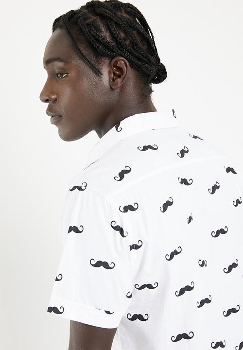 Brave Soul - Tash short sleeve shirt - white & black
