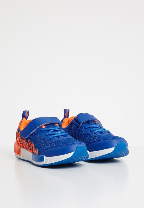 Pop Candy - Printed velcro strap sneaker - blue & orange