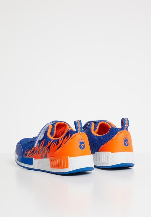 Pop Candy - Printed velcro strap sneaker - blue & orange