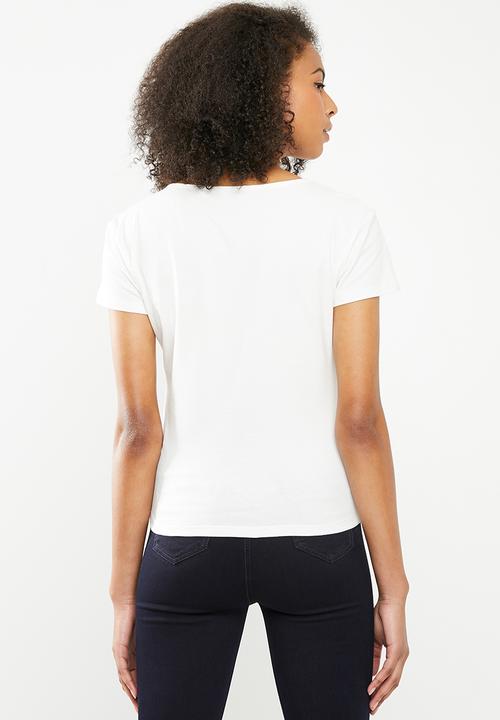 SISSY BOY - Ramona one up logo with hem tie detail - white