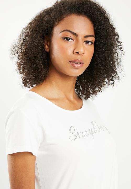 SISSY BOY - Ramona one up logo with hem tie detail - white
