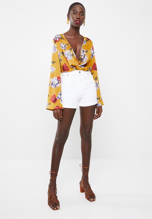 Missguided - Plunge bodysuit - yellow