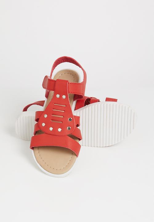 Pop Candy - Studded detail sandal - red