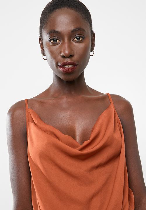 Missguided - Cowl neck bodysuit - brown