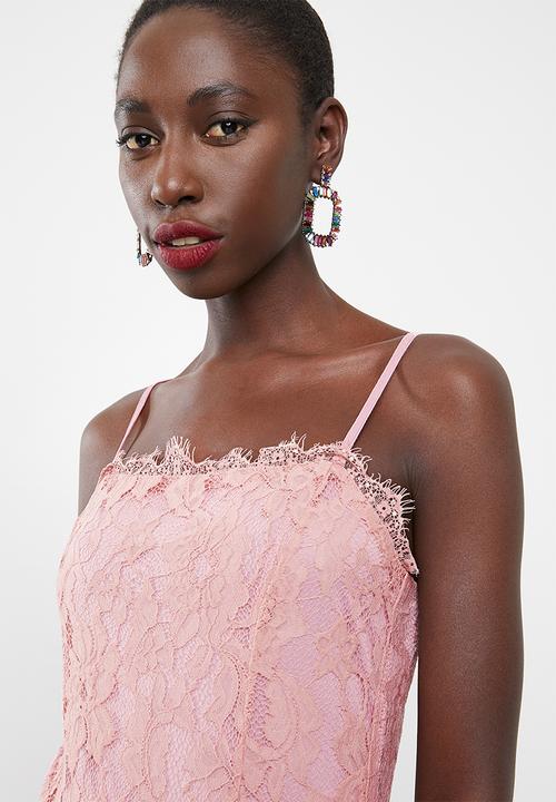 Missguided - Lace overlay bodysuit - pink