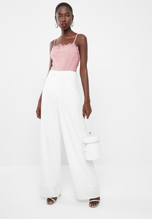 Missguided - Lace overlay bodysuit - pink